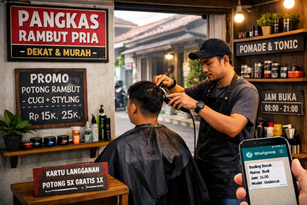 Bisnis UMKM Jasa Potong Rambut Pria di Area Permukiman