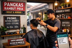 Bisnis UMKM Jasa Potong Rambut Pria di Area Permukiman
